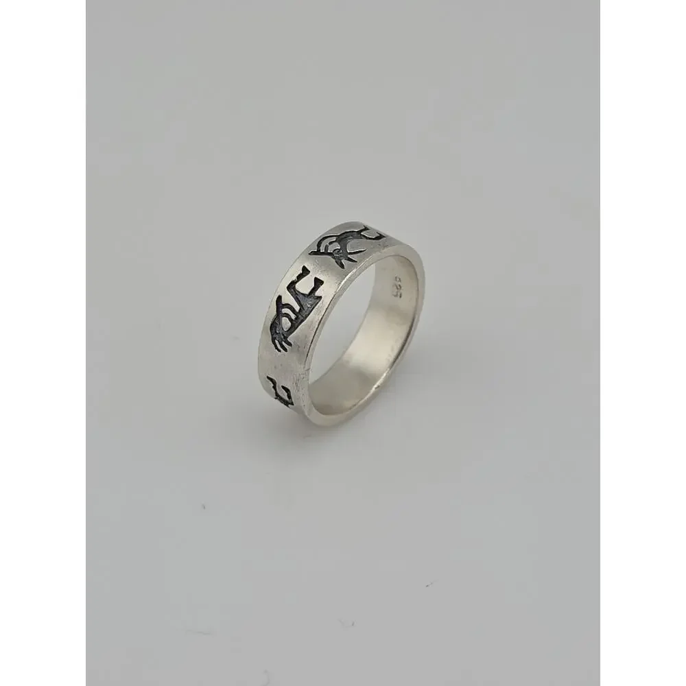 KOKOPELLI STERLING SILVER 925 BAND RING SIZE 7.5 - Picture 3 of 7